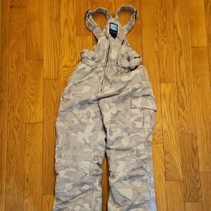 Kids Grey Camouflage Snow Bib